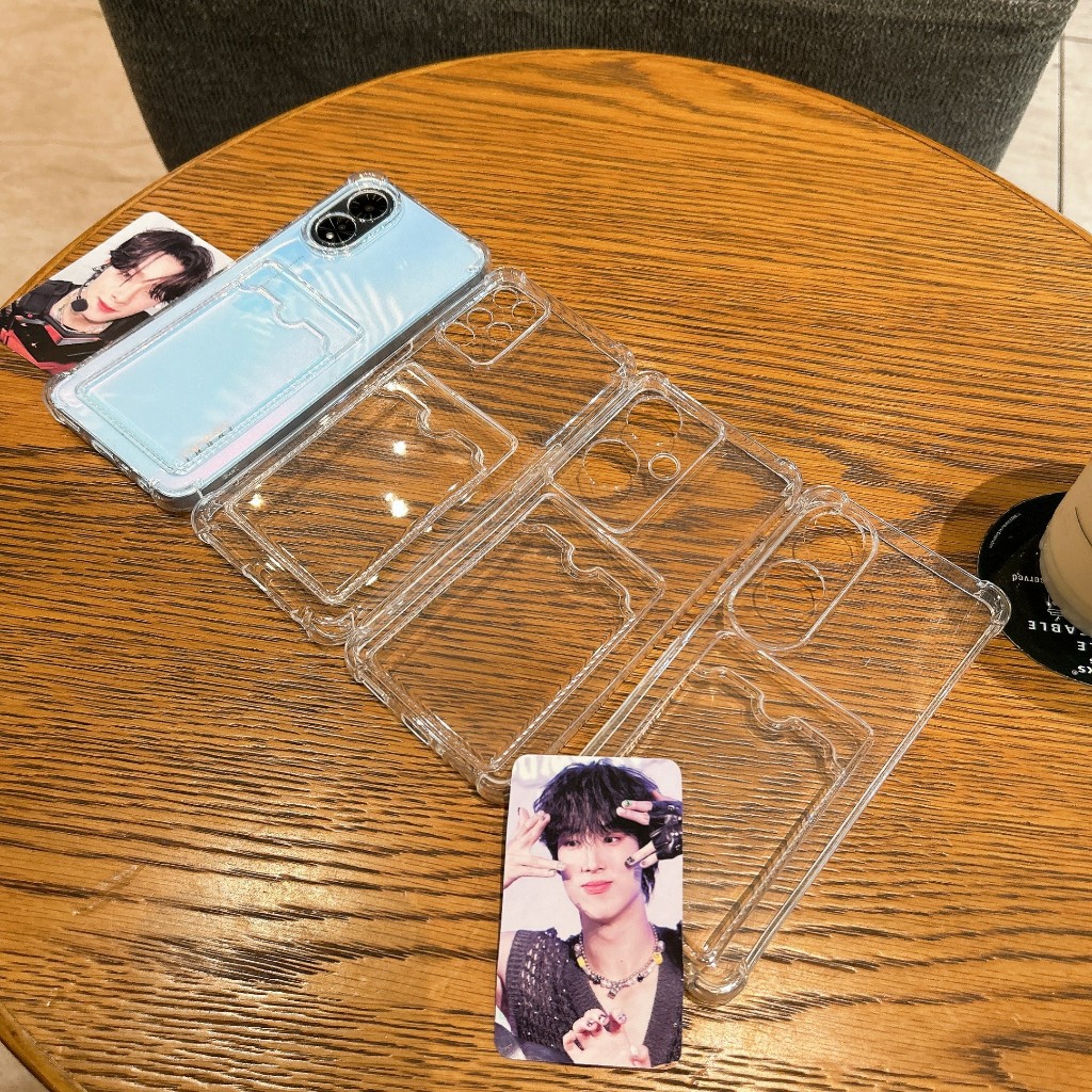 RENO เคสใส่บัตรใส OPPO A3 A3X A5S A15 A16 A17 A38 A54 A57 A77 A58 A60 A79 RENO5 RENO6Z RENO10 RENO11