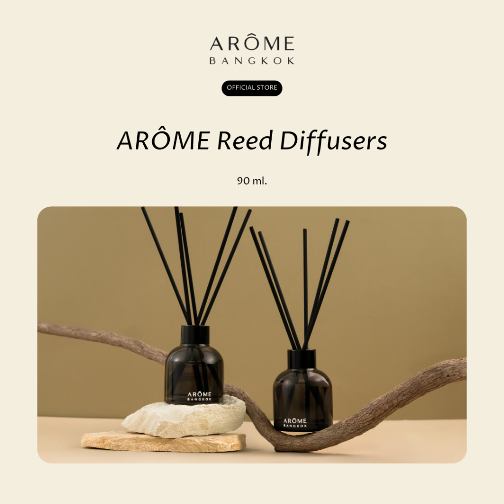 ARÔME Reed Diffuser [90 ml] | Reed Diffuser ก้านไม้หอมระเหยพรีเมี่ยม หรูหรา ปรับอากาศในบ้าน อยู่ได้นาน Alcohol-free