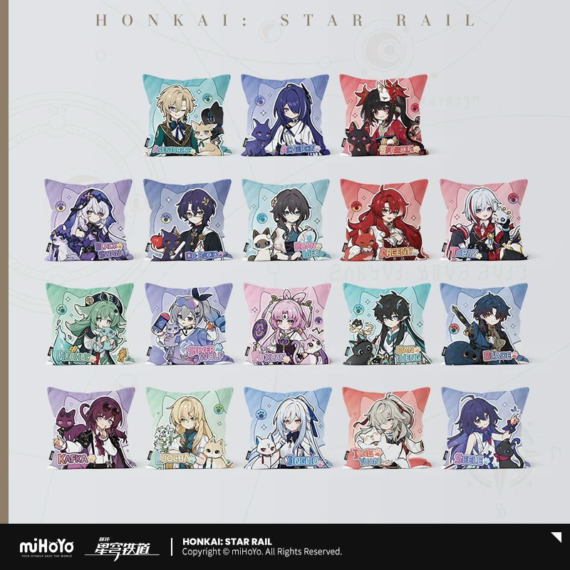[Pre/อ่านรายละเอียดก่อนซื้อ][Honkai Star Rail] Tiny cat Series Square Pillow case ปลอกหมอนรางดาวแมวเวอร์ชั่น