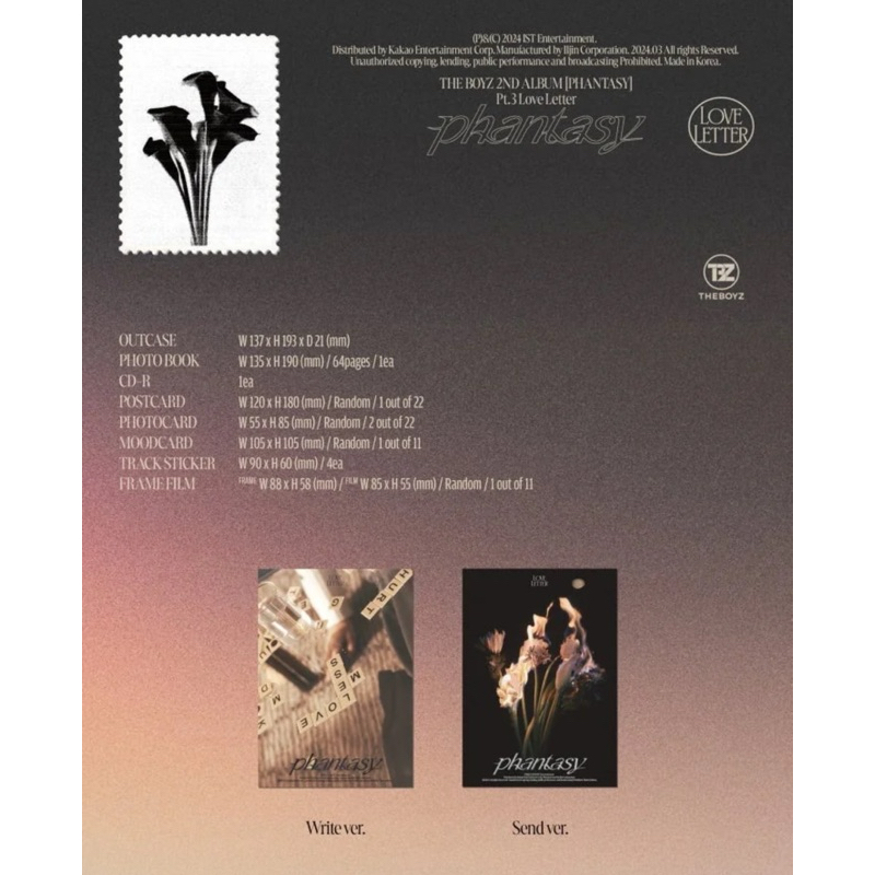พร้อมส่ง🌻THE BOYZ - PHANTASY : PT.3 LOVE LETTER