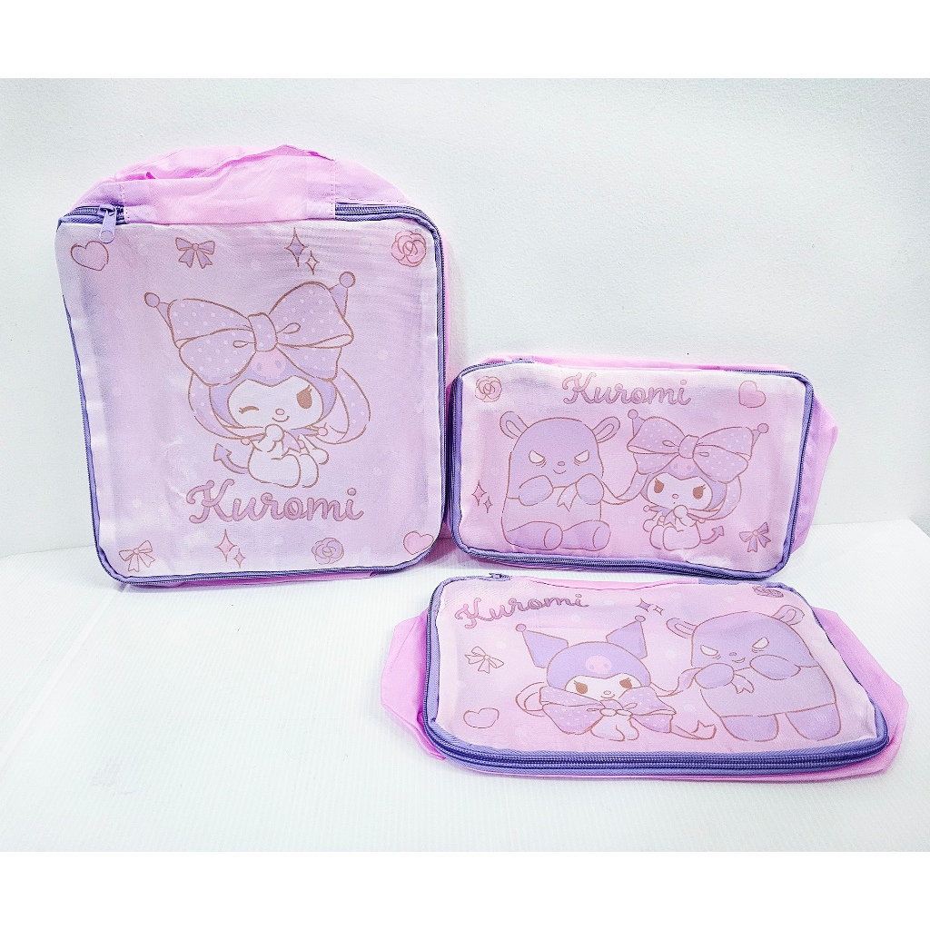 กระเป๋าจัดระเบียบ  เซ็ต 3ชิ้น คุโรมิ Kuromi NZ-195