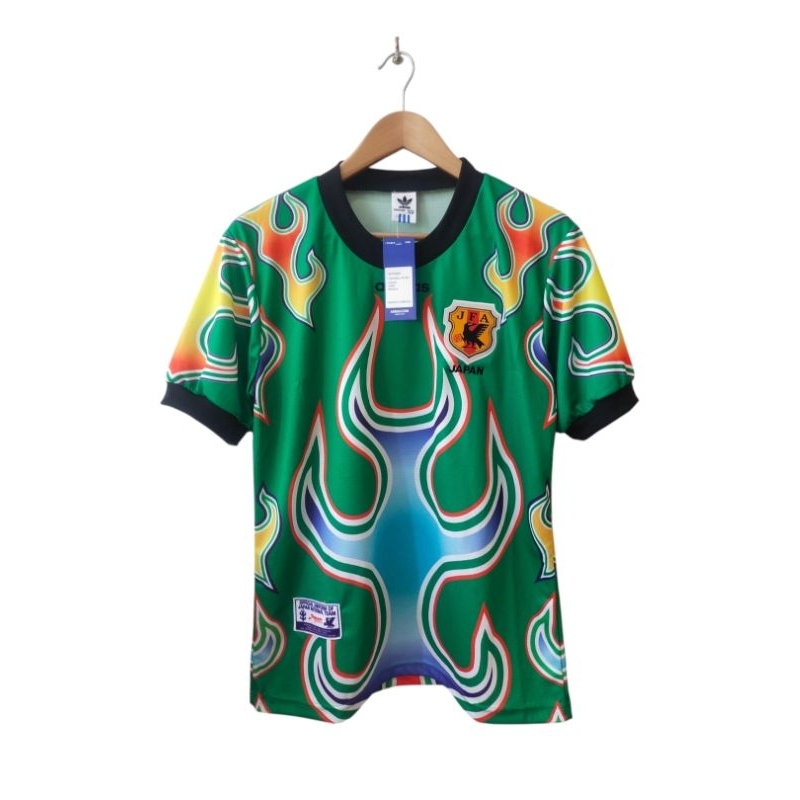 เสื้อทีมชาติญี่ปุ่นลายไฟสีเขียว ปี1998 ราคา ถูกที่สุด ดีลบีเคเค
