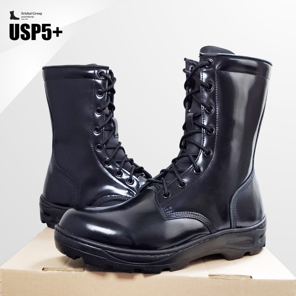 Combat Boots / คอมแบทรุ่นใหม่ รุ่น USP5+ หนังขัดเกรดพรีเมี่ยม พื้นรถถัง by Srichaigroup