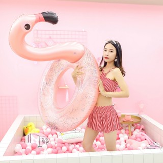 L&L ห่วงยางฟลามิงโกเป่าลม ของเล่นน้ำ ห่วงชูชีพลอย ผู้ใหญ่ ว่…