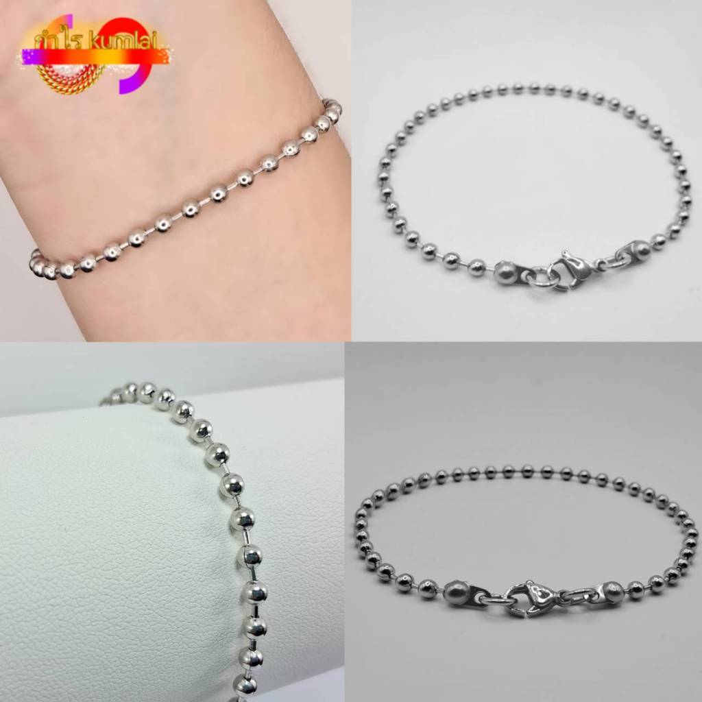 A54 สร้อยข้อมือเท่ห์ๆ สวยๆ ลายใข่ปลา สร้อยข้อมือสแตนเลสแท้  กำไลข้อมือสแตนเลส กำไลแฟชั่น กำไลสแตนเลส