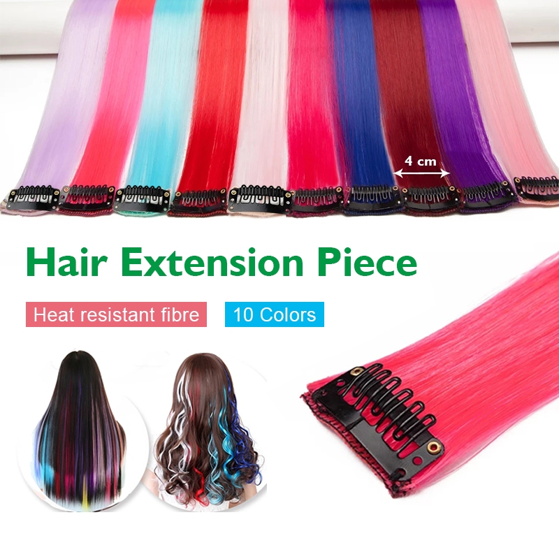 ช่อผมไฮไลท์ แฮร์พีช 10สี ผมปลอม สไตล์สงกรานต์ วิกผมยาว 50ซม. Hair Piece ไฮไลท์ ทำทรงผมได้