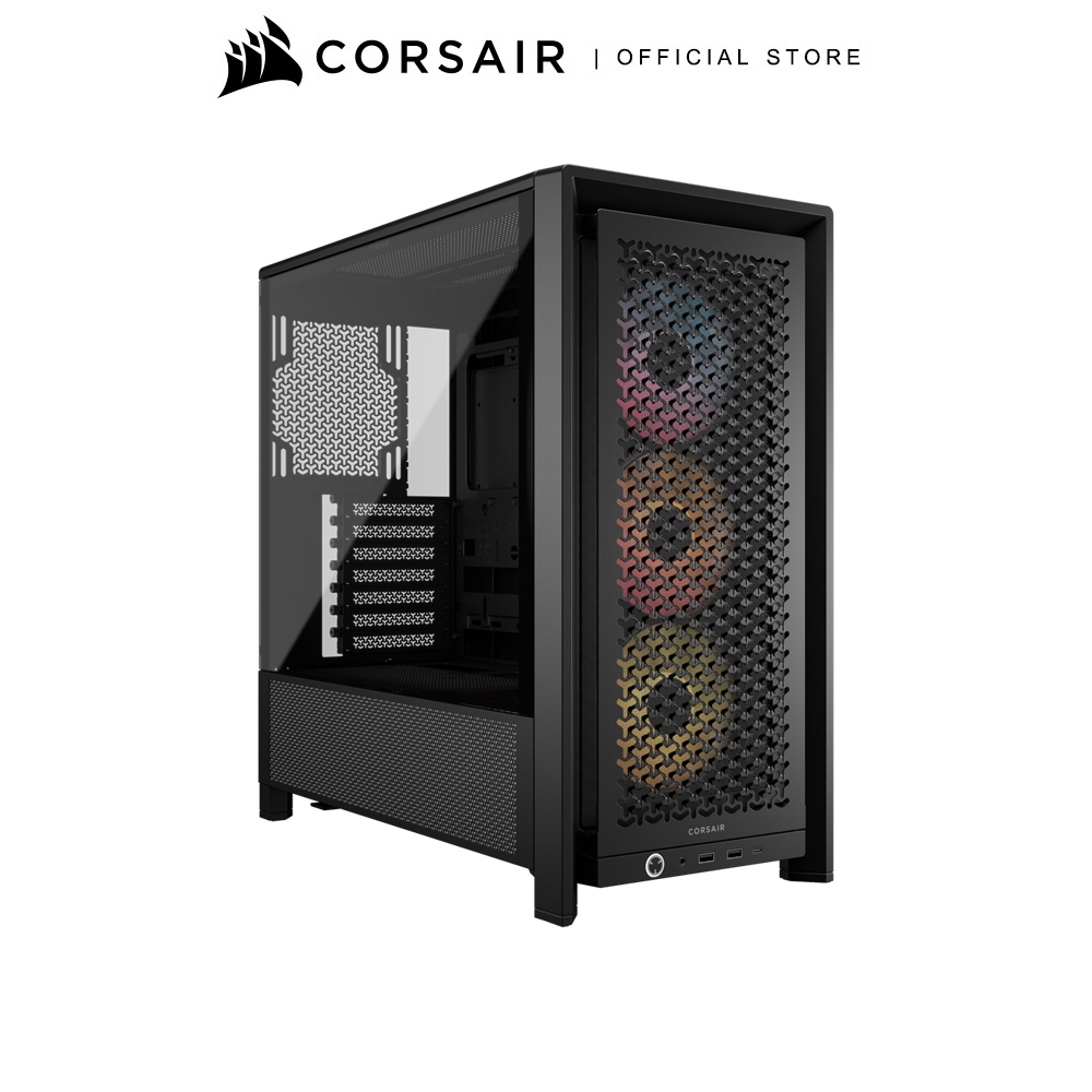 CORSAIR  Frame 4000D AIRFLOW Mid-Tower (Black) - เคสคอมพิวเตอร์ สีดำ พร้อมพัดลม ARGB 3 ตัว
