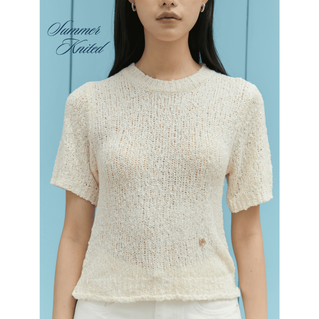 Meime Summer Knited - Noodles Top เสื้อแขนสั้นผ้าไหมพรมเนื้อบาง