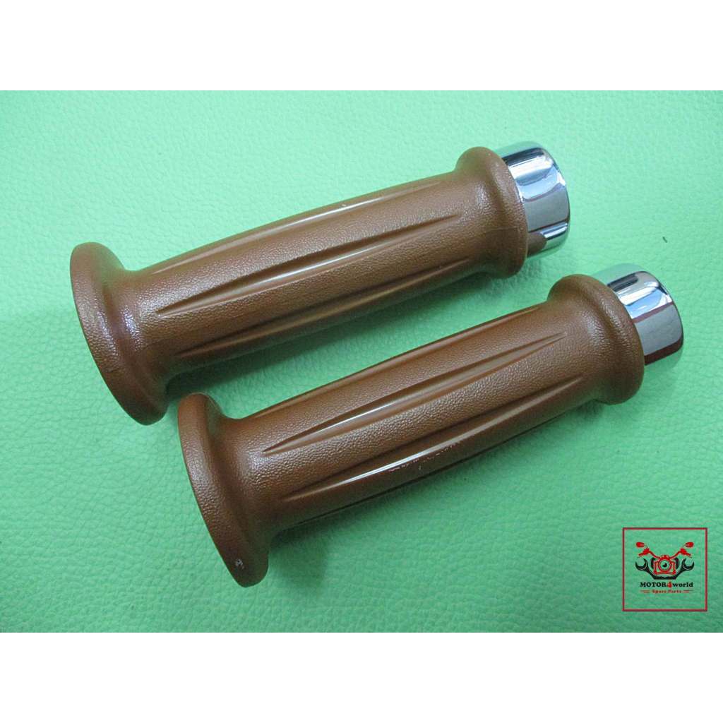 HONDA CBR1000 ST1100B VF1000 VR1000 -- HANDLE GRIP "BROWN" & "CHROME" END // ปลอกแฮนด์ สีน้ำตาลปลายป