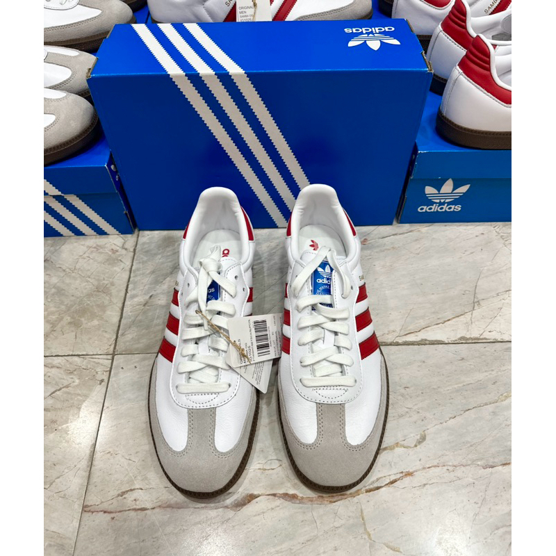 📌รองเท้าผ้าใบ Adidas Samba OG สีขาวแดง ของใหม่ มือ 1 แท้💯 จากช้อปไทย🇹🇭