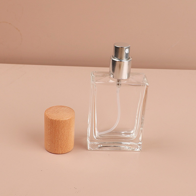 ขวดสเปรย์แก้ว ฝาไม้ ขวดวู้ดดี้ ฝาไม้ ขนาด 30 ML ขวดรีฟิล/ขวดแบ่งน้ำหอมพกพา/ใส่น้ำหอม