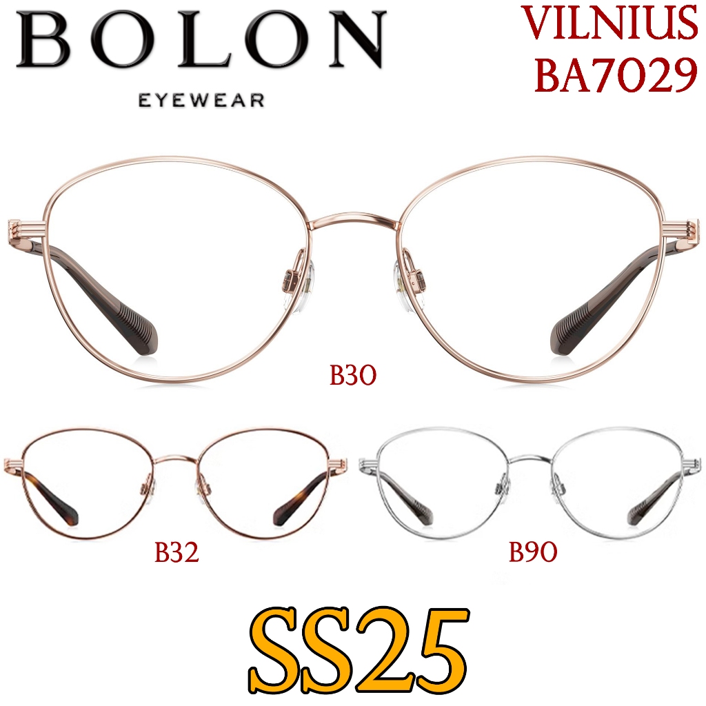 SS25 BOLON กรอบแว่นสายตา รุ่น VILNIUS BA7029 B30 B32 B60 B90 [ฺTitanium/β-Titanium] แว่นของญาญ่า สาย