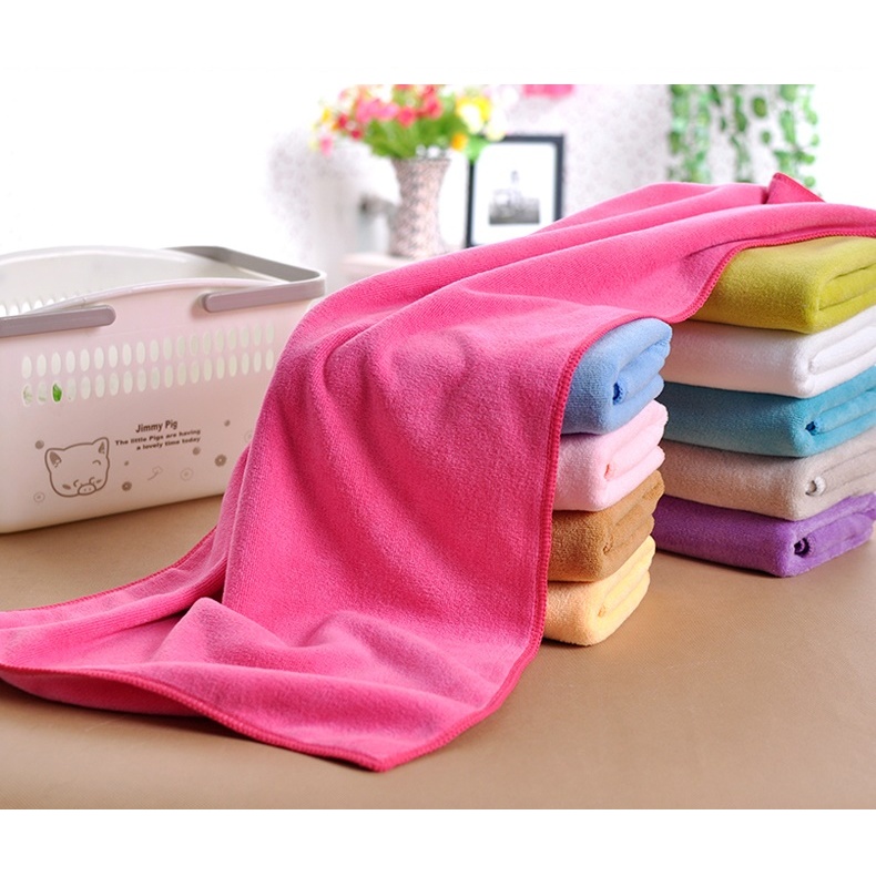 ผ้าเช็คผม ผ้าขนหนูนาโน สีล้วน (12ผืน)  ขนาด 30*70 ซม.