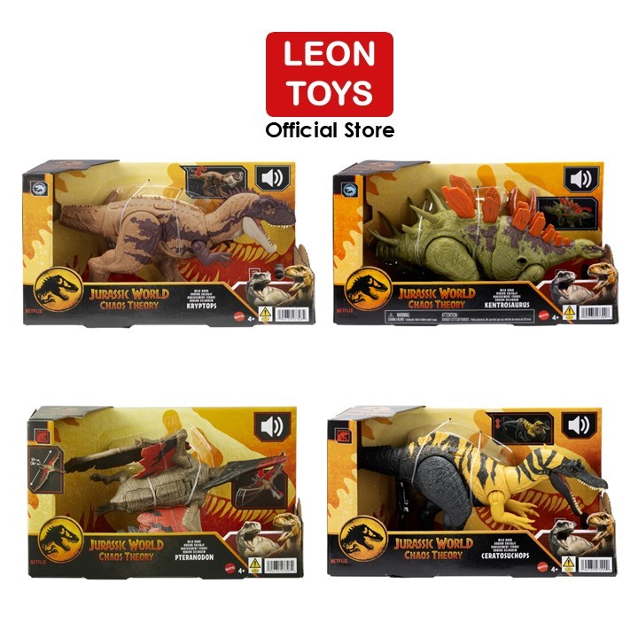 Jurassic World Chaos Theory Wild Roar Kryptops Ceratosuchops Kentrosaurus Pteranodon Action Figure