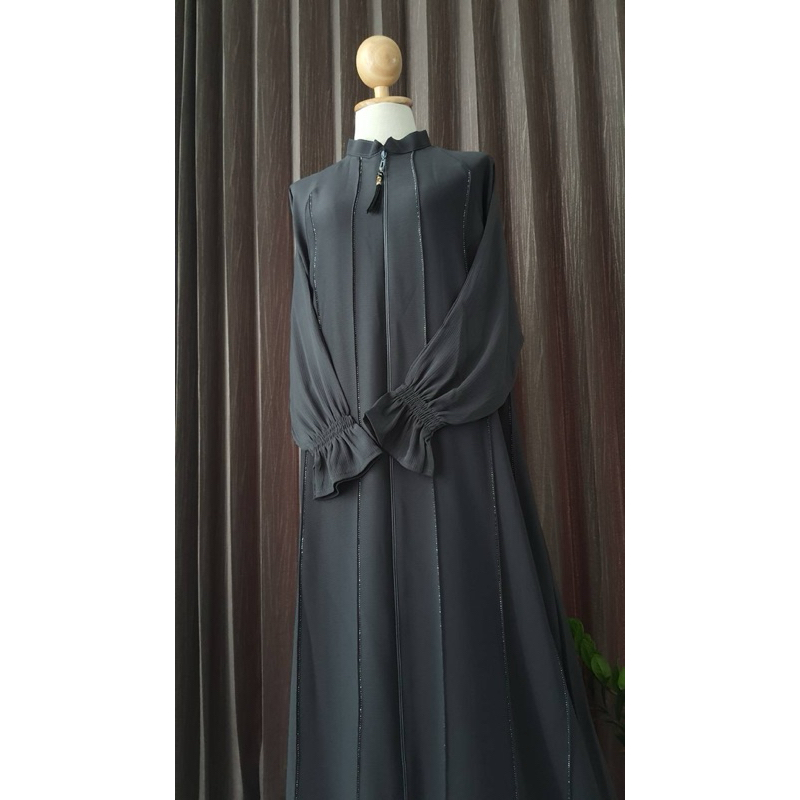 พร้อมส่ง!!🇸🇦🇹🇭Abaya Saudi ของแท้!! สีเทา เดรส ชุดมุสลิม💥