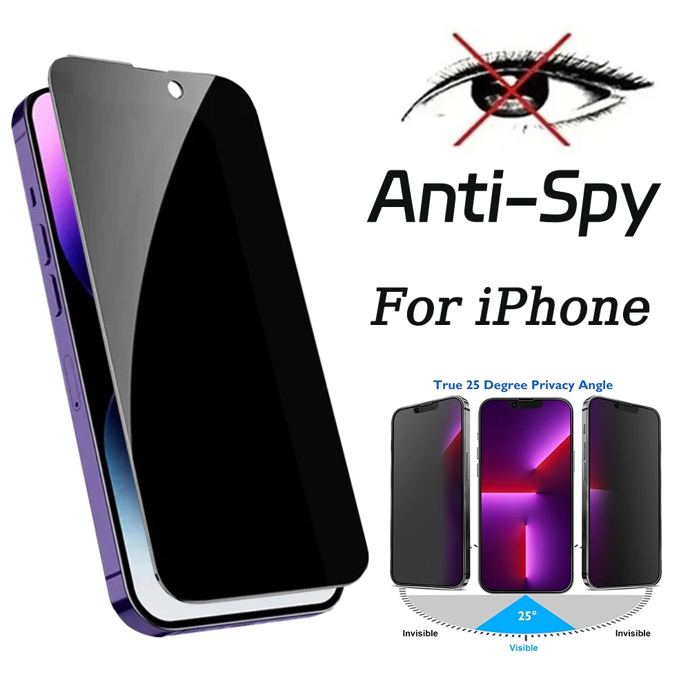 ฟิล์มป้องกันความเป็นส่วนตัว For iPhone 17 11 12 13 14 15 16 Pro Max 7 8 14 15 Plus X XR XS Max 12 13 Mini SE 2020 2022
