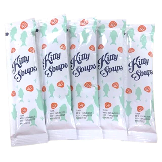 9272 Kitty Soups / คิตตี้ ซุป รสทูน่าและแซลมอน (แพ็ค5ชิ้น) ขนมแมวเลีย ขนมแมว ***1แถม1 59บาท