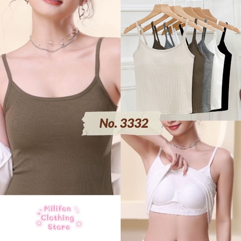 Milifen เสื้อกล้าม สายเดี่ยวผู้หญิง 3332 มาพร้อมบราในตัว มี 5 สี Freesize
