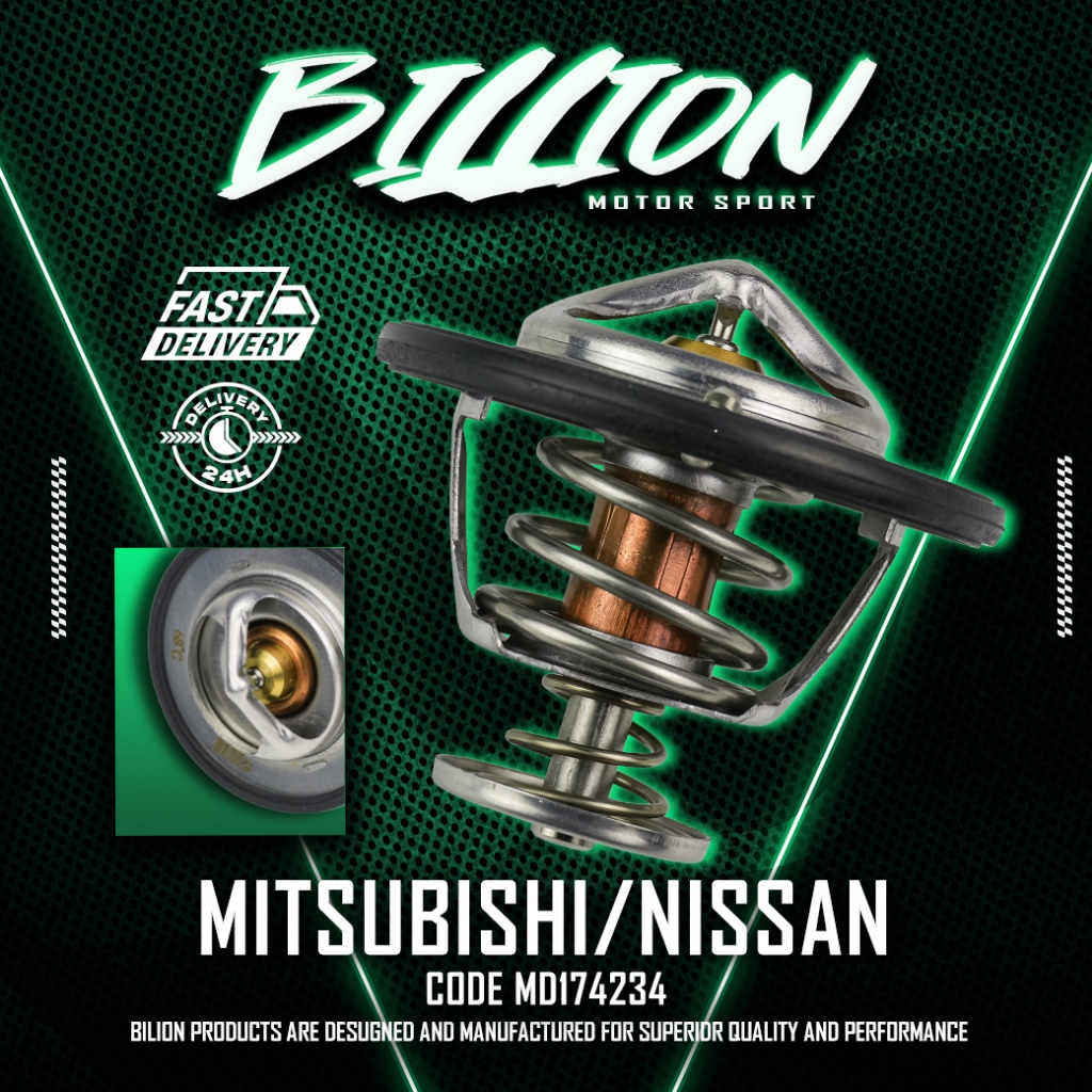 Billion Thermostat 68° วาล์วน้ำ Billion 68 องศา TRITON 2.5 COMMONRAIL PAJERO SPORT 2.4 NAVARA D40 2.