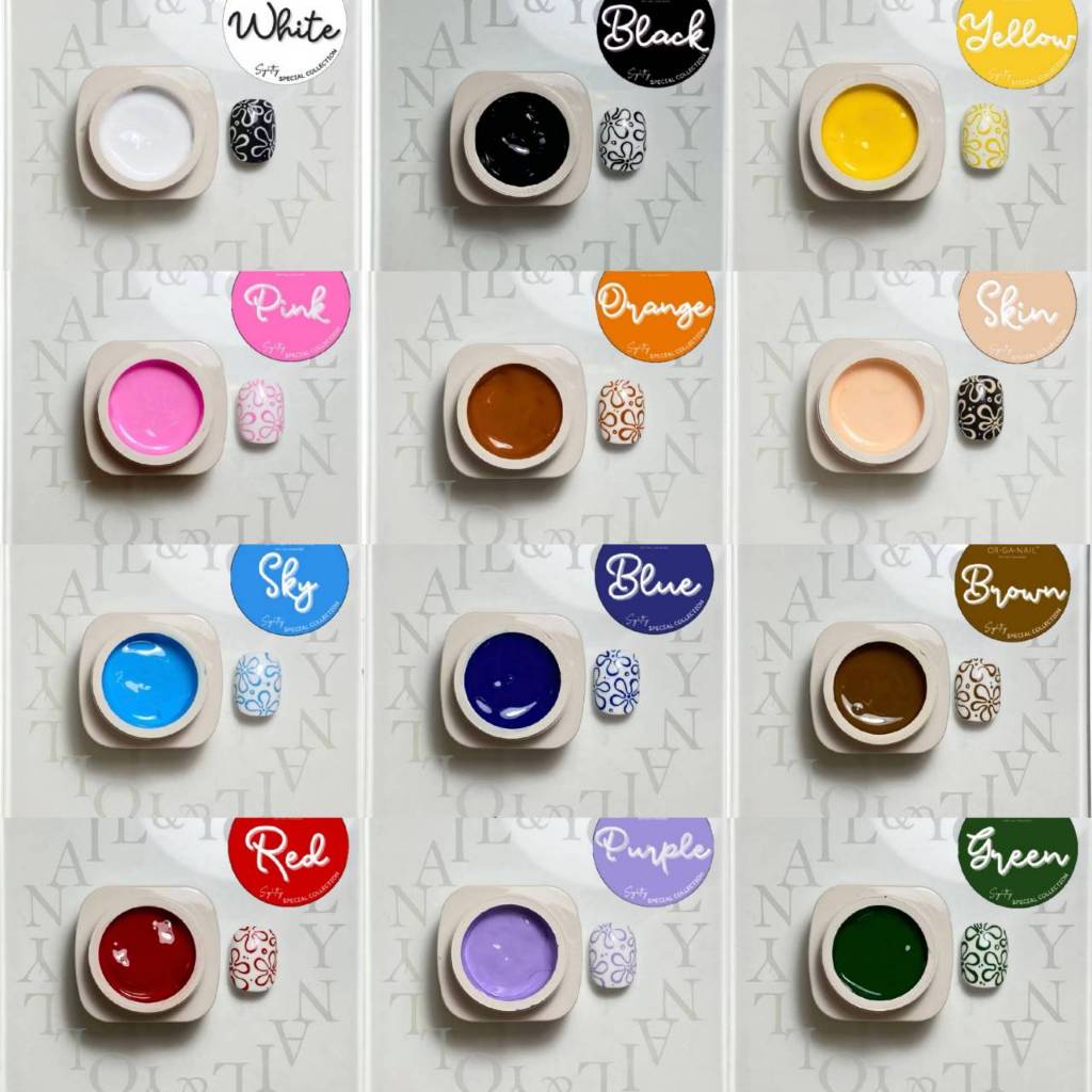 แยกขาย สีเจลเพ้นท์เล็บ 12สี ORGANAIL × Sightly Nail กระปุก 5g. เนื้อสีเข้มข้น พร้อมส่ง