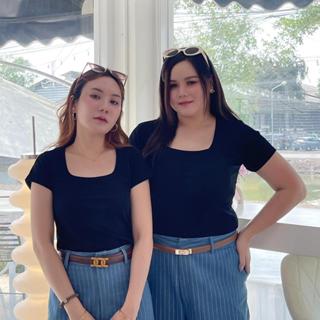 V02- เสื้อคอเหลี่ยม ผ้าcotton ญี่ปุ่น