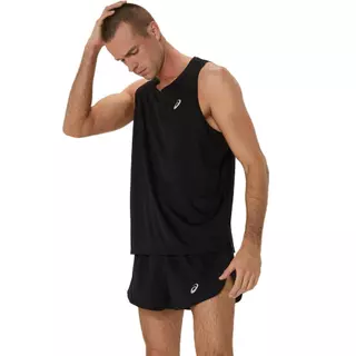 ASICS : 2011D240.001 ASICS SILVER SINGLET MEN RUNNING ผู้ชาย เสื้อกล้าม ของแท้ PERFORMANCE BLACK