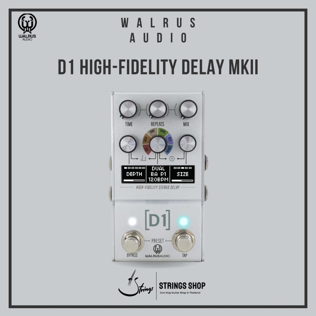 เอฟเฟคกีตาร์ Walrus Audio Mako MKII D1 High-fidelity Stereo Delay Pedal