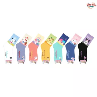 Chacha socks - ถุงเท้าซานริโอ้ Sanrio Color Match Socks ถุงเท้าข้อยาว แบรนด์ kikiya นำเข้าจากเกาหลี