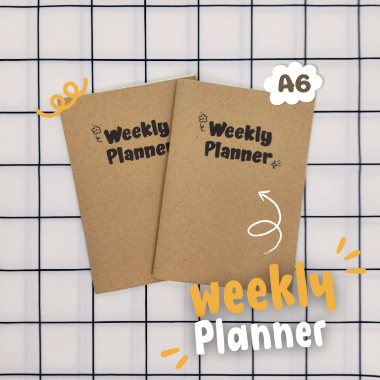 สมุด weekly planner รายสัปดาห์  เขียนได้ 4 เดือน ขนาด A6 จำนวน 48 หน้า 23 สัปดาห์