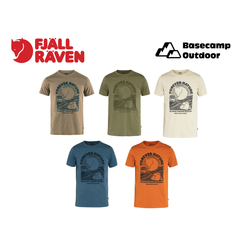 เสื้อยืด Fjallraven Equipment T-shirt Men ใส่สบายด้วยผ้าฝ้ายออร์แกนิคผสมโพลีเอสเตอร์รีไซเคิลมีน้ำหนักเบาและแห้งเร็ว