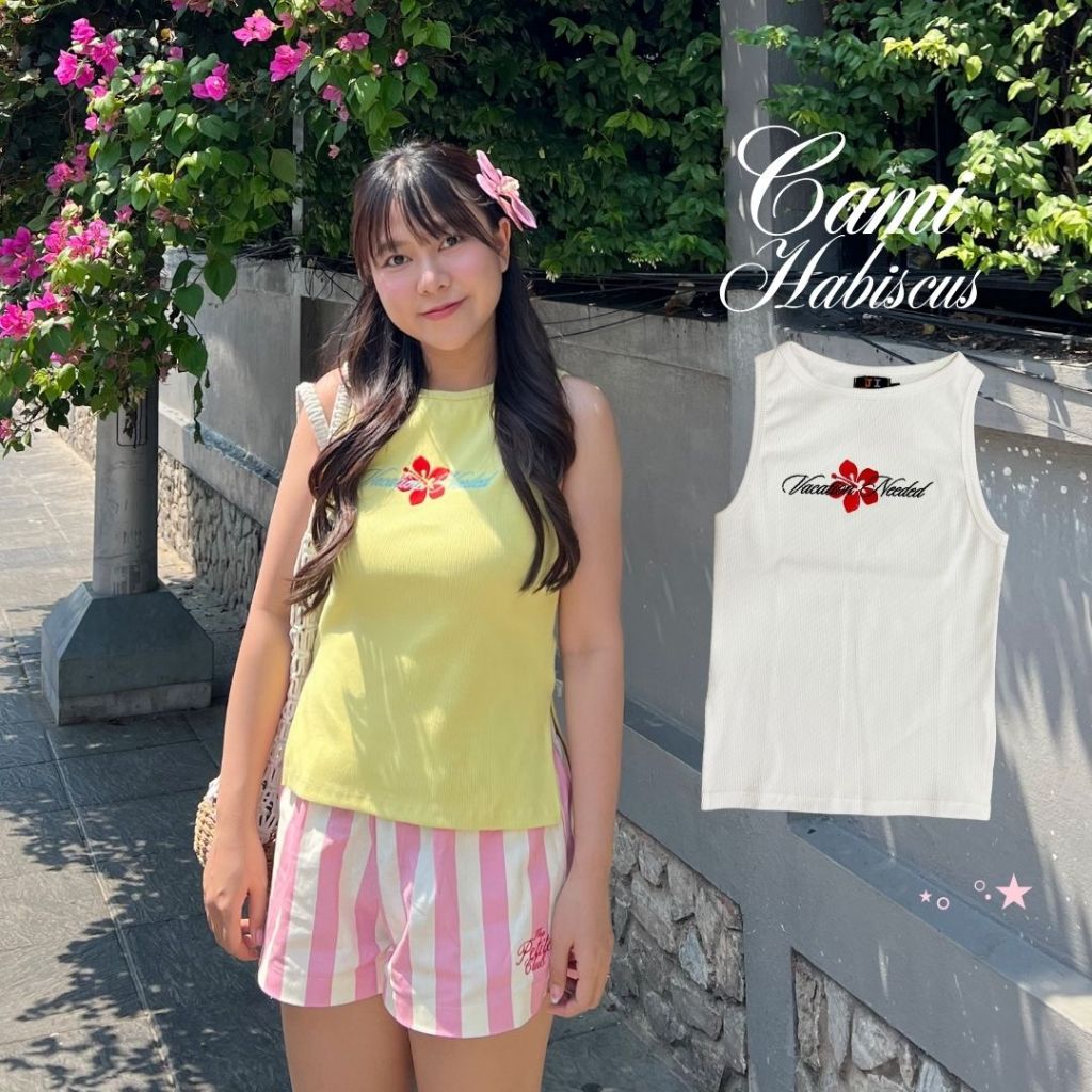 Jiwliw | Cami Hibiscus🌺  - เสื้อกล้ามตัวยาว ผ่าข้าง