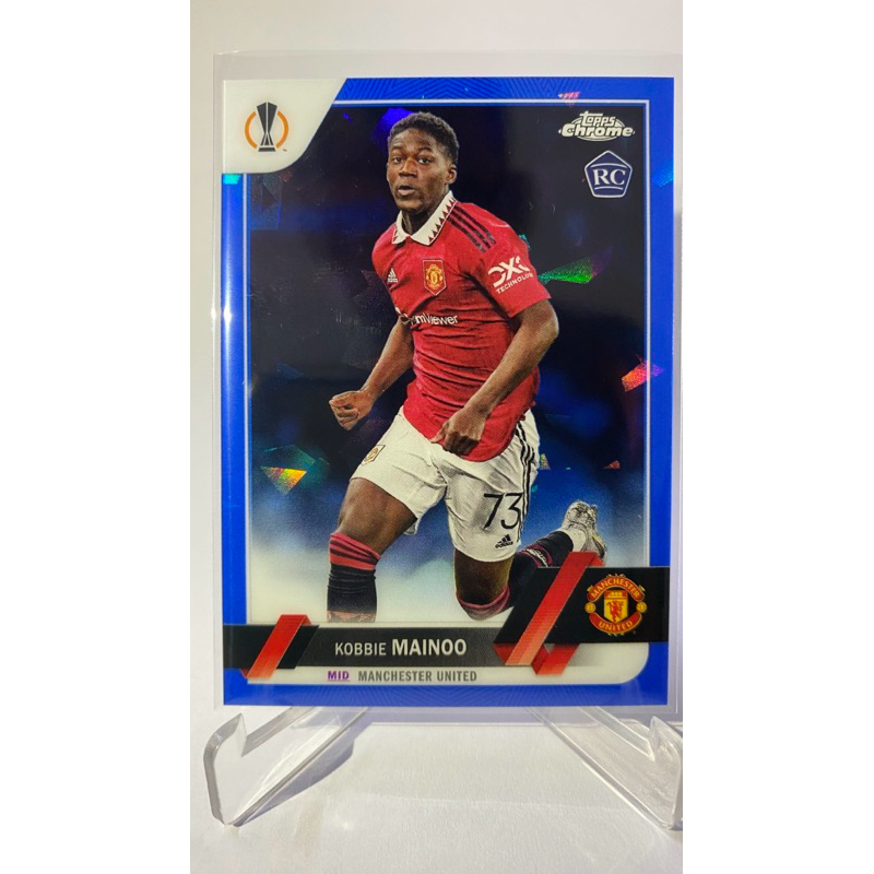 การ์ดสำหรับสะสม นักฟุตบอล Kobbie Mainoo RC, MANCHESTER UNITED,  TOPPS Chrome 2023