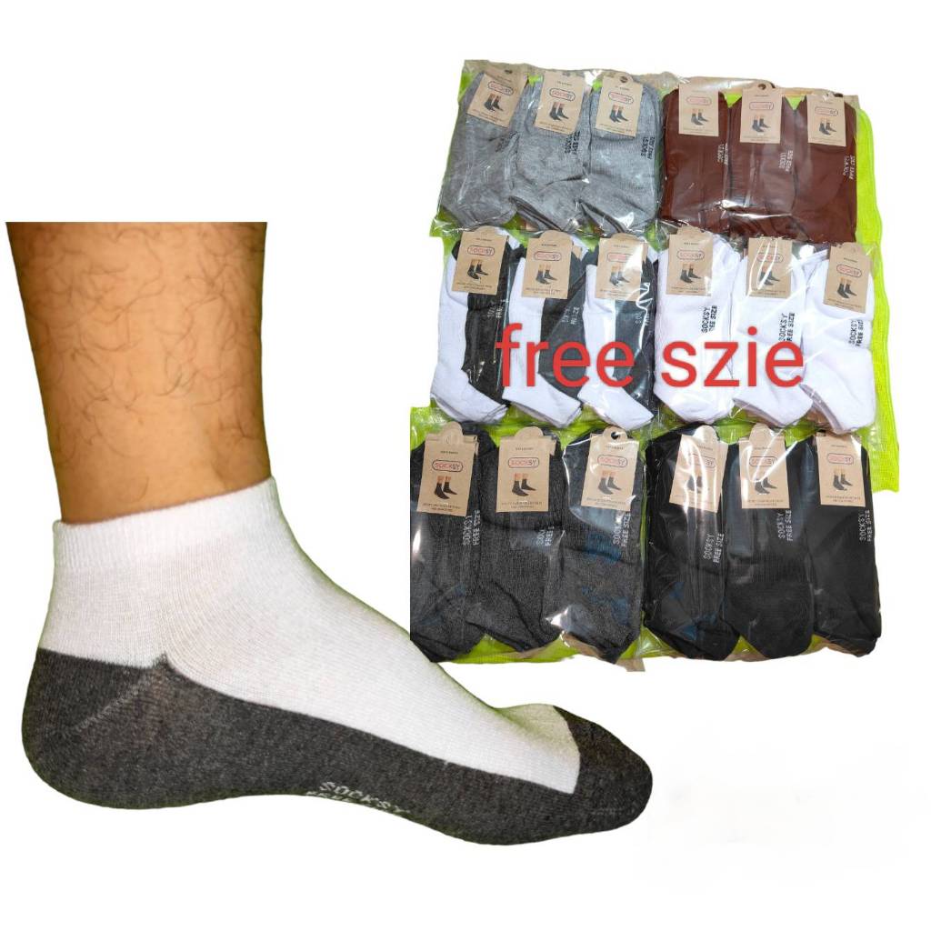 ถุงเท้านักเรียน ทำรานSocksy ข้อสั้นฟรีไซส์ สีขาวเทา ขาว น้ำตาล ดำ เทาเข้ม เทาอ่อน  ขนาดใสฟรีไซส์38ถึง45 มีสินค้าพร้อมส่ง