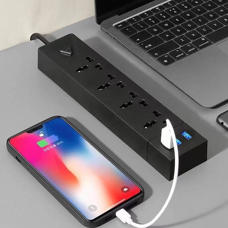 ปลั๊กไฟสามตา ปลั๊กต่อไฟฟ้า ปลั๊กพ่วง มีช่องเสียบ USB ขนาด 250 V สายยาว  3-5 เมตร