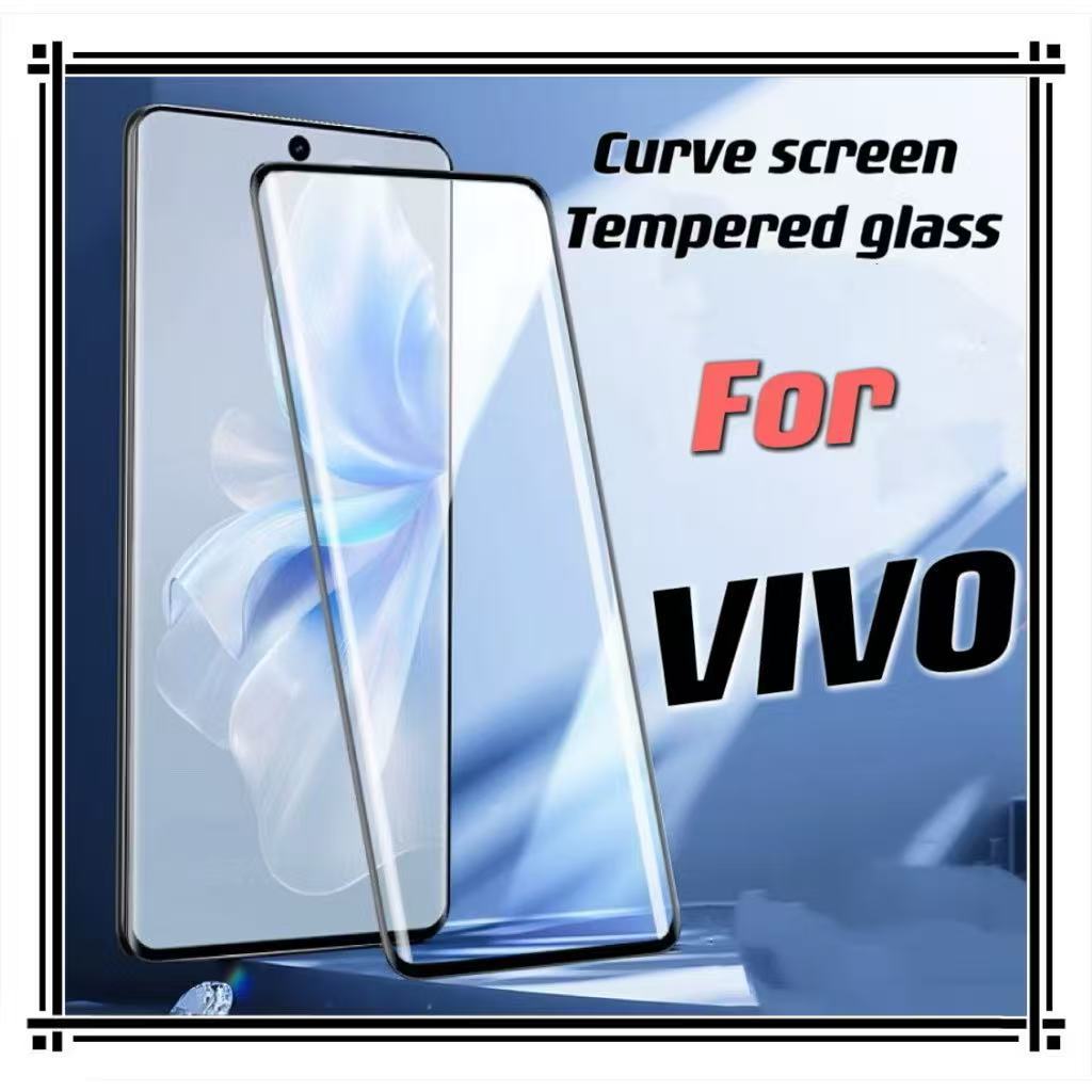 ส่งในไทย ฟิล์มกระจกจอโค้ง เต็มจอ(กาวขอบ) ป้องกันรอยขีดข่วนสำหรับ VIVO v40 v30e,v50,v27/v27prov29/v29lite,v30/v30pro,v29e