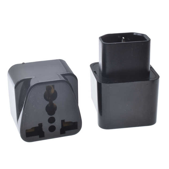 Universal to C14 3 Pins Plug Adapter 10A 250V UK EU US to IEC60320 Male (ราคาต่อ1)