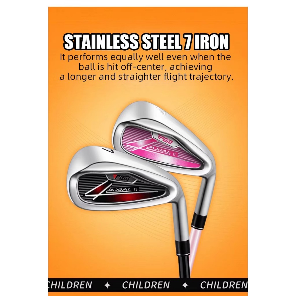 [11GOLF] PGM AXIAL II Golf iron 7 for kids เหล็ก 7 สำหรับเด็ก น้ำหนักเบา ตีง่าย มีสีดำแดง ชมพู รหัสสินค้า JRTIG015