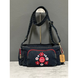 AEIOU No.315 กระเป๋ายีนส์ Girlish สะพายข้าง ทรงหมอนใหญ่ ลายป…