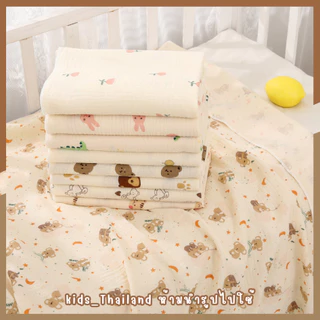 kids_thailand ผ้าอ้อม ผ้ามัสลิน ผ้าฝ้าย ผ้าอ้อมมัสลินทอย่น ขนาดใหญ่ ลายน่ารัก