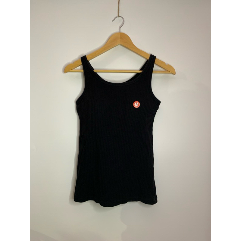 เสื้อกล้ามผ้าร่องสีดำ Gu Bratop ไซส์ M (สีดรอปขอบเฟด2)