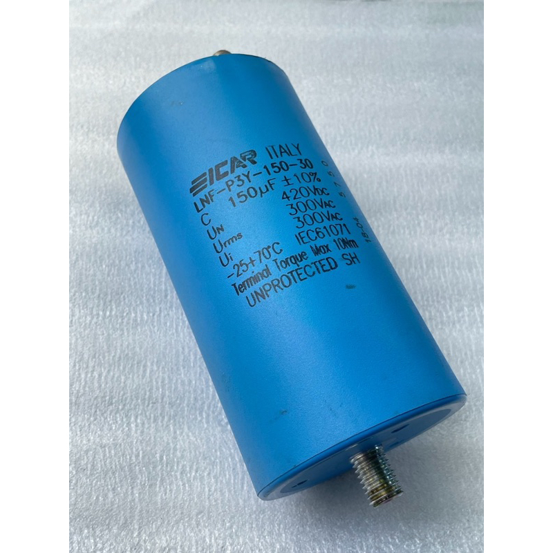1ตัว LNF-P3Y-150-30 C 150UF 300VAC มื อ สอง ของถอด สภาพดี 75x140mm C 150UF300VAC คาปาซิเตอร์ 150UF 3