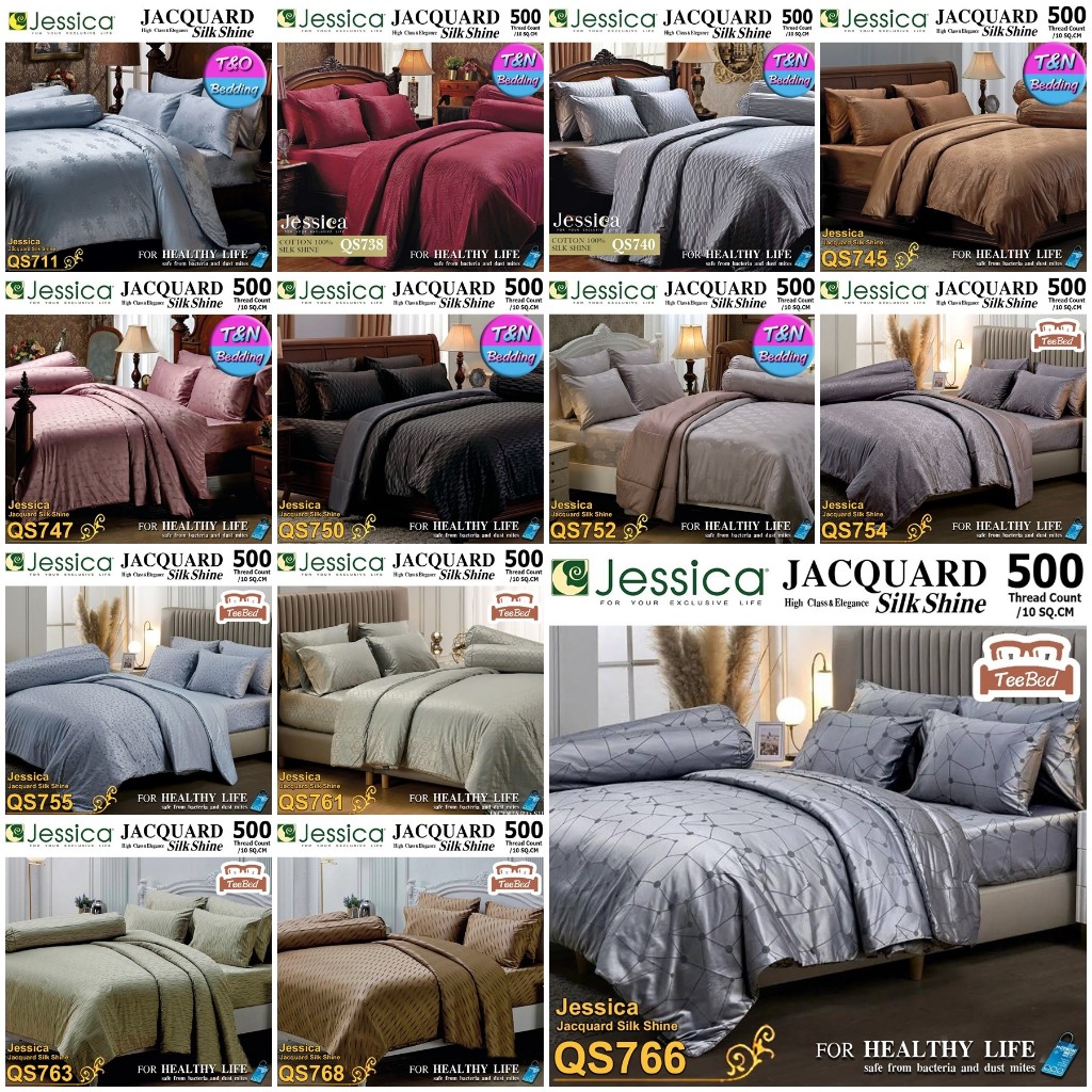 Jessica Jacquard Cotton100% ชุดผ้าปู+ผ้านวม QS711-QS768