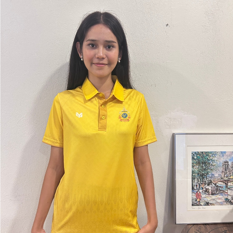 Roylaithai - ร้อยลายไทย เสื้อเหลืองตราสัญลักษณ์ 72พรรษา เสื้อลายไทย (Y2)