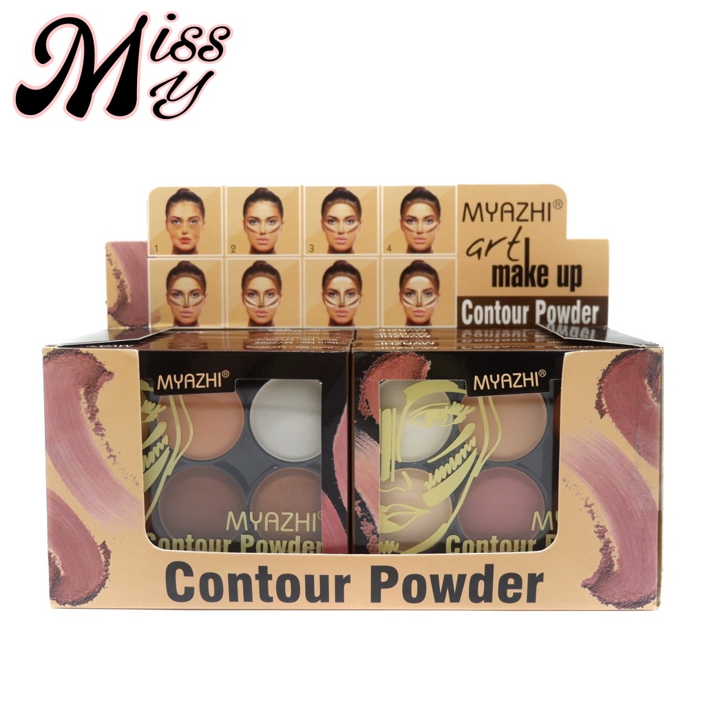 {12พาเลท} MYAZHI Art Makeup Contour Powder ไฮไลท์คอนทัวร์ เนียนละเอียด ให้สีเป็นธรรมชาติ no.MY2008