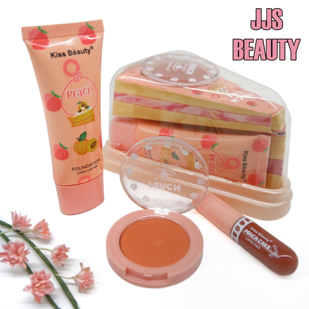 Kiss Beauty 3IN1 Peach Cake Makeup Set เซตแต่งหน้าโทนพีช ใช้งานง่าย เติมสีสันให้ใบหน้า no.68128