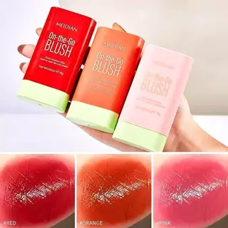 MEIDIAN บลัชออน เนื้อครีม ให้ความชุ่มชื้น กันน้ํา สีชมพู สีแดง สีส้ม 3 สี