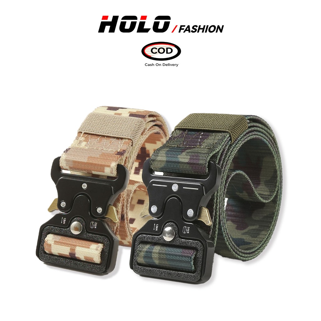 HOLO คุณภาพสูง เข็มขัดผู้ชาย แฟชั่น เข็มขัด tactical ลายพราง เข็มขัดไนลอน หัวเข็มขัด โลหะ