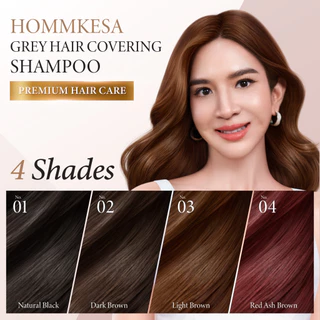 Hommkesa SET แชมพูปิดผมขาว+แชมพูบำรุง แถมฟรีผ้าขนหนู (1,590บาท)