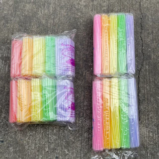 [ถูกสุด] หลอด หลอดดูดน้ำ (แบบสั้น ยาว บิ๊ก) หลอดชานม ขายทีละ10ห่อ หลอดพลาสติกคละสี หลอดทำโมบายหลอดเสียบไม้กฐิน