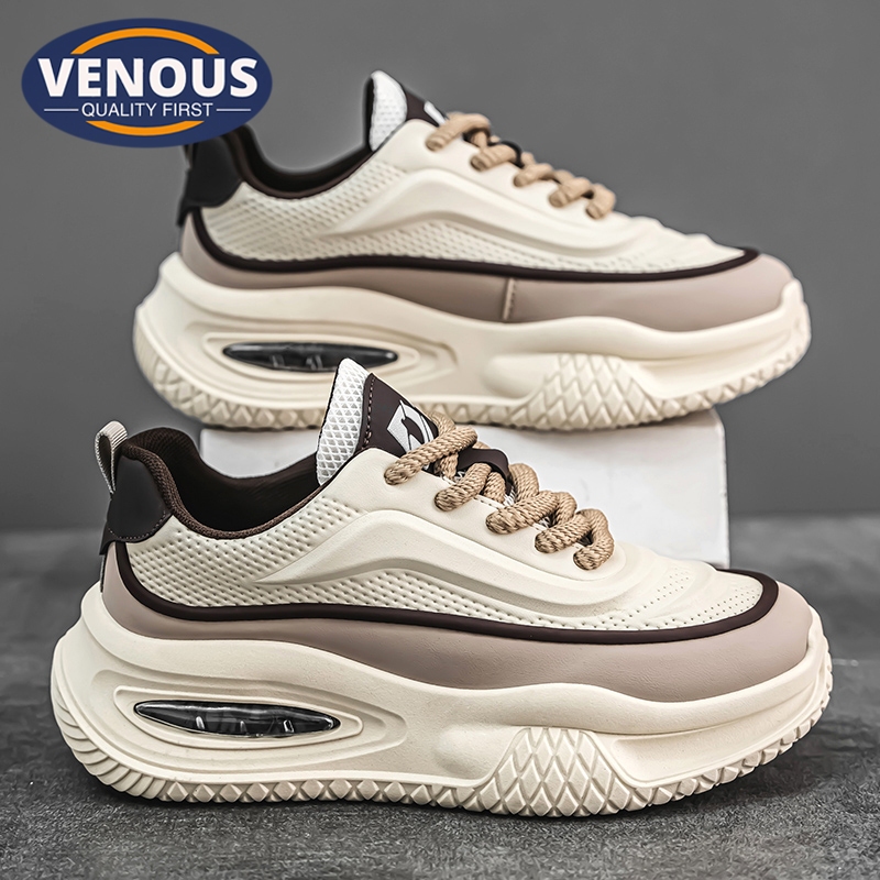 【Venous】2025 รองเท้ากีฬาแบบสบายสำหรับผู้ชายสไตล์เกาหลี รองเท้าผ้าใบแฟชั่นสบายๆ รองเท้าผู้ชายแท้ คุณภาพสูง Size 37-46